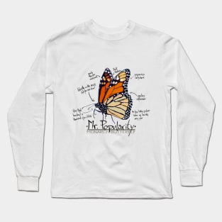 Mr Popularity (Monarch Butterfly, Annotated) Long Sleeve T-Shirt